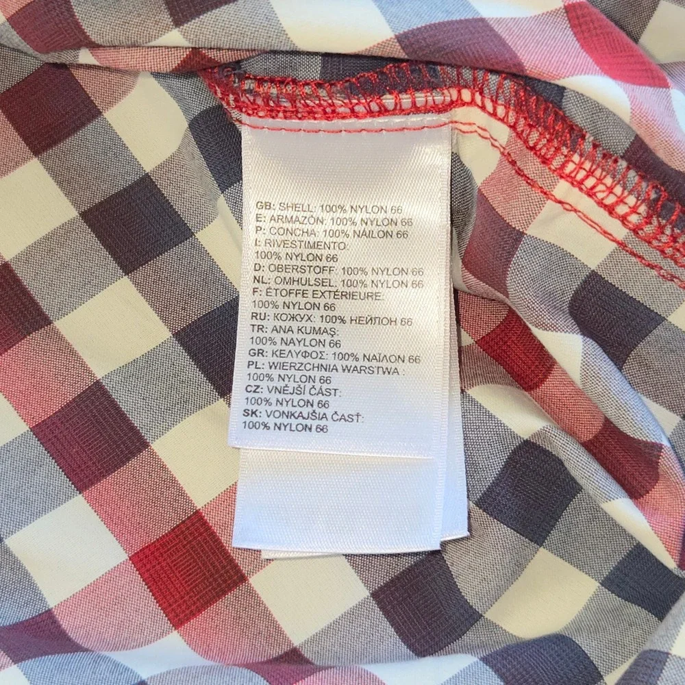 The North Face Button Up Mens XL Red Blue White Plaid Nylon Short Sleeve Shirt